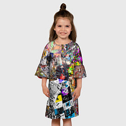 Платье клеш для девочки Очень пёстрый арт, цвет: 3D-принт — фото 2