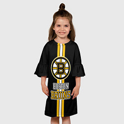 Платье клеш для девочки Бостон Брюинз - НХЛ, цвет: 3D-принт — фото 2