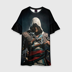 Платье клеш для девочки Assassins Creed 4, цвет: 3D-принт