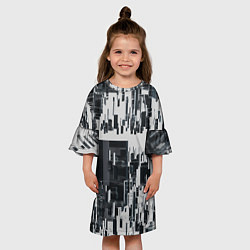 Платье клеш для девочки Геометрическое множество объёмных чёрно-белых фигу, цвет: 3D-принт — фото 2