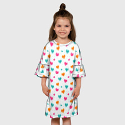 Платье клеш для девочки Горячие сердца, цвет: 3D-принт — фото 2