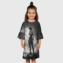 Платье клеш для девочки Лара Крофт, цвет: 3D-принт — фото 2