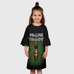 Платье клеш для девочки Imagine Dragons рок, цвет: 3D-принт — фото 2