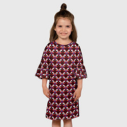 Платье клеш для девочки Геометрический скандинавский зимний узор, цвет: 3D-принт — фото 2