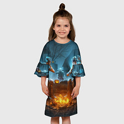 Платье клеш для девочки PUBG Halloween, цвет: 3D-принт — фото 2