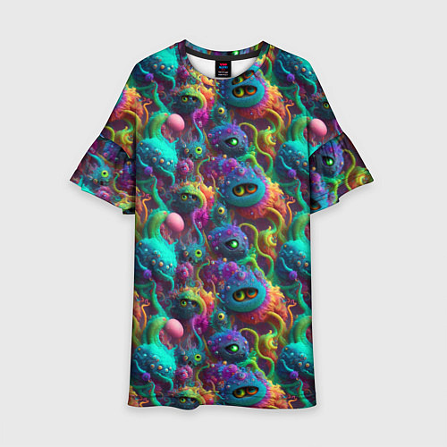 Детское платье Паттерн Морские Монстры / 3D-принт – фото 1