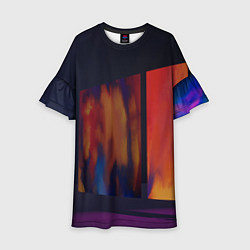 Платье клеш для девочки Абстрактные парящие стеклянные картины, цвет: 3D-принт