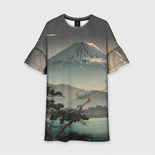 Детское платье Великий вулкан Фудзияма / 3D-принт – фото 1