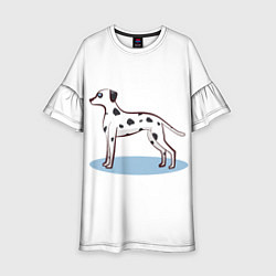 Платье клеш для девочки Собака Далматин, цвет: 3D-принт