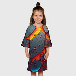 Платье клеш для девочки Мультяшная лава, цвет: 3D-принт — фото 2