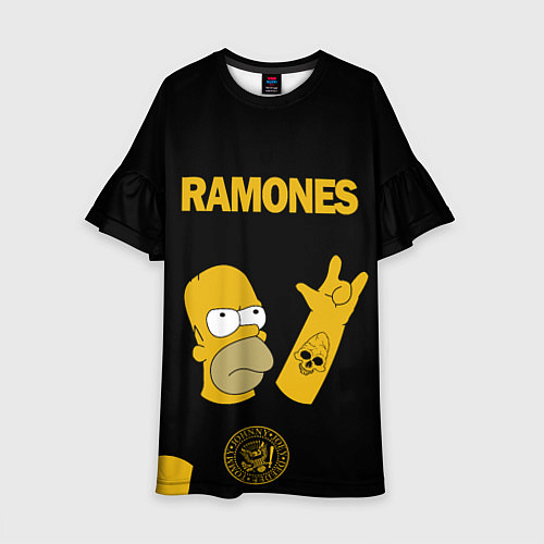 Детское платье Ramones Гомер Симпсон рокер / 3D-принт – фото 1