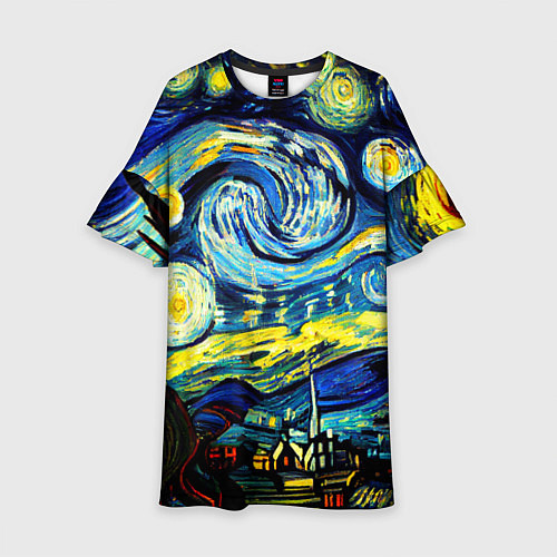 Детское платье Винсент ван Гог, звездная ночь / 3D-принт – фото 1