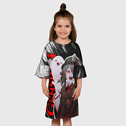 Платье клеш для девочки Ху тао и призраки - геншин импакт, цвет: 3D-принт — фото 2