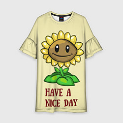 Платье клеш для девочки Веселый подсолнух, цвет: 3D-принт