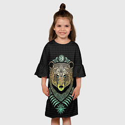 Платье клеш для девочки Языческий бог Велес, цвет: 3D-принт — фото 2