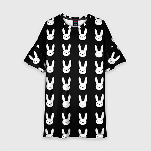Детское платье Bunny pattern black / 3D-принт – фото 1