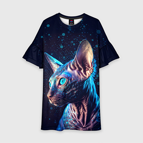 Детское платье Кот сфинкс и искорки / 3D-принт – фото 1