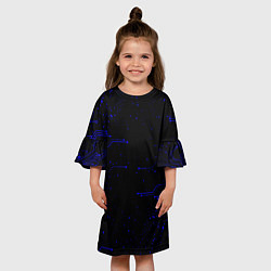 Платье клеш для девочки Абстрактный цифровой фон, цвет: 3D-принт — фото 2
