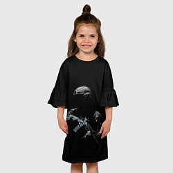 Платье клеш для девочки Солдат в темноте, цвет: 3D-принт — фото 2