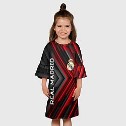 Платье клеш для девочки Real Madrid art, цвет: 3D-принт — фото 2