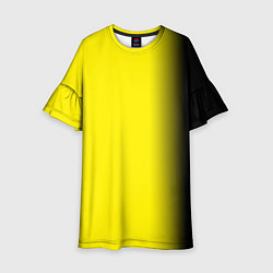 Платье клеш для девочки И черный и желтый, цвет: 3D-принт