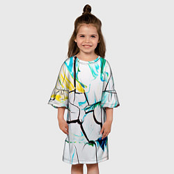Платье клеш для девочки Абстракция лед, цвет: 3D-принт — фото 2