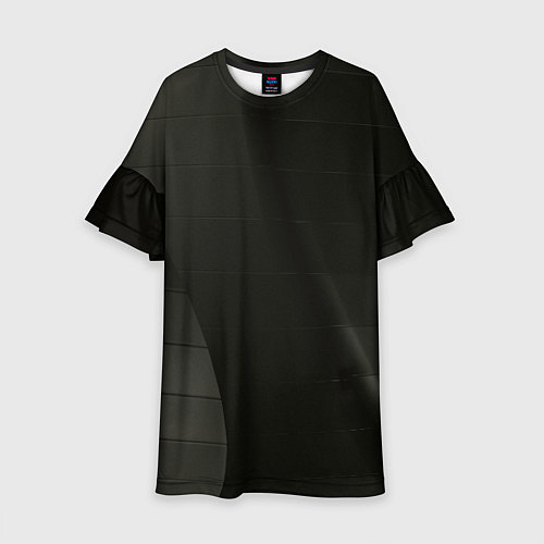 Детское платье Чёрные геометрические металлические листы / 3D-принт – фото 1
