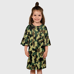 Платье клеш для девочки Военный камуфляж, цвет: 3D-принт — фото 2
