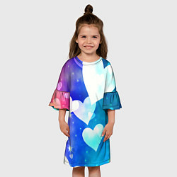 Платье клеш для девочки Dreamy Hearts Multicolor, цвет: 3D-принт — фото 2