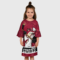 Платье клеш для девочки Arizona Coyotes маскот, цвет: 3D-принт — фото 2