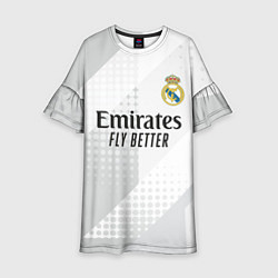 Платье клеш для девочки ФК Реал Мадрид, цвет: 3D-принт