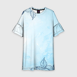 Платье клеш для девочки Морозные узоры, цвет: 3D-принт