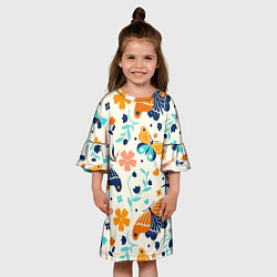 Платье клеш для девочки Волшебная весна, цвет: 3D-принт — фото 2