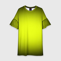 Платье клеш для девочки Кислотный желтый с градиентом, цвет: 3D-принт