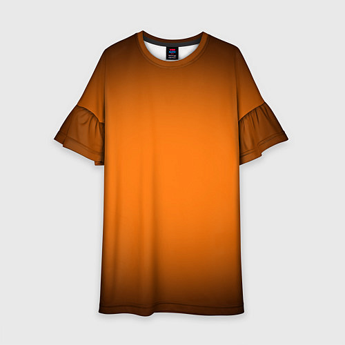 Детское платье Кислотный оранжевый с градиентом / 3D-принт – фото 1