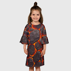 Платье клеш для девочки Каменная лава, цвет: 3D-принт — фото 2