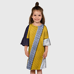Платье клеш для девочки Полосатая в дырочку, цвет: 3D-принт — фото 2