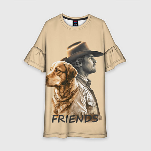 Детское платье Человек и собака - friends / 3D-принт – фото 1