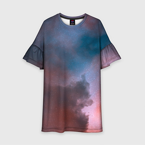 Детское платье Сплетение двух космических сияний / 3D-принт – фото 1