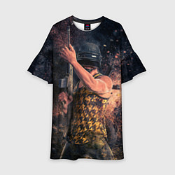 Платье клеш для девочки PUBG засада, цвет: 3D-принт