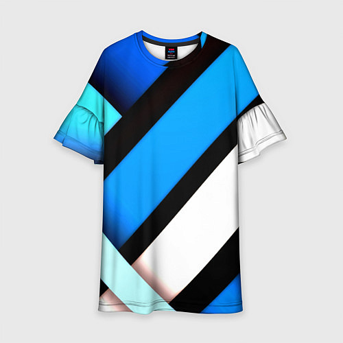 Детское платье Спортивная геометрия из полос / 3D-принт – фото 1