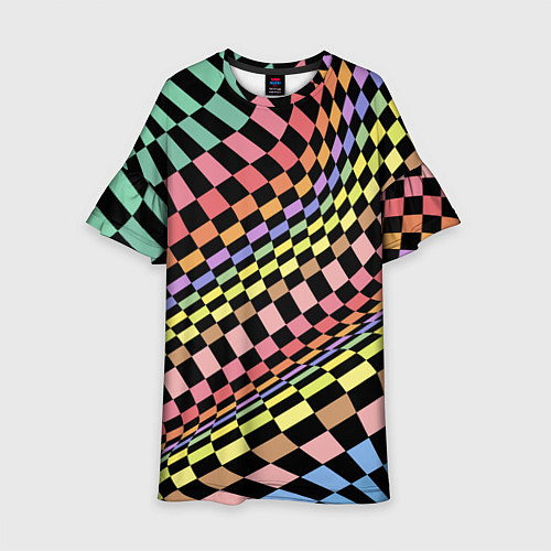 Детское платье Colorful avant-garde chess pattern - fashion / 3D-принт – фото 1