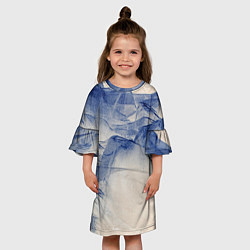 Платье клеш для девочки Горы скалы в тумане, цвет: 3D-принт — фото 2