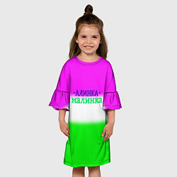 Платье клеш для девочки Алина- Алинка-малинка, цвет: 3D-принт — фото 2