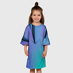 Платье клеш для девочки Светлые фигуры и листы, цвет: 3D-принт — фото 2