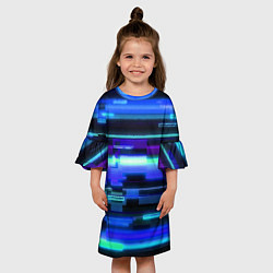 Платье клеш для девочки Модные помехи, цвет: 3D-принт — фото 2