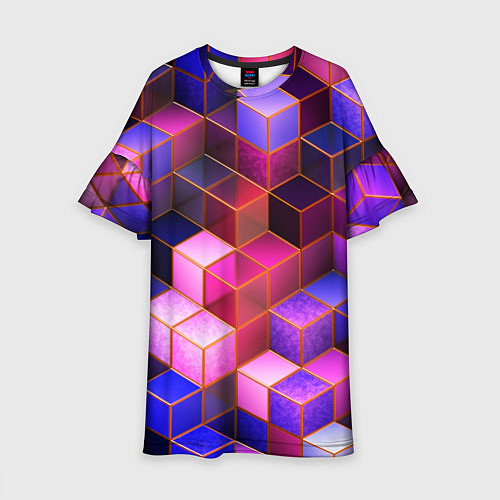 Детское платье Цветные кубики / 3D-принт – фото 1