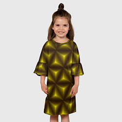 Платье клеш для девочки Желтые треугольники, цвет: 3D-принт — фото 2