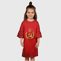 Платье клеш для девочки Тень СССР, цвет: 3D-принт — фото 2