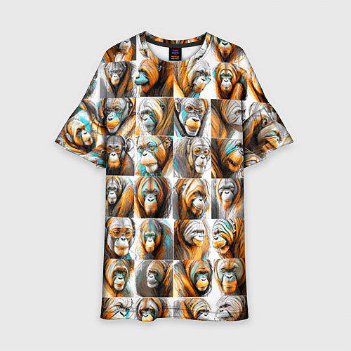 Детское платье Орангутаны / 3D-принт – фото 1